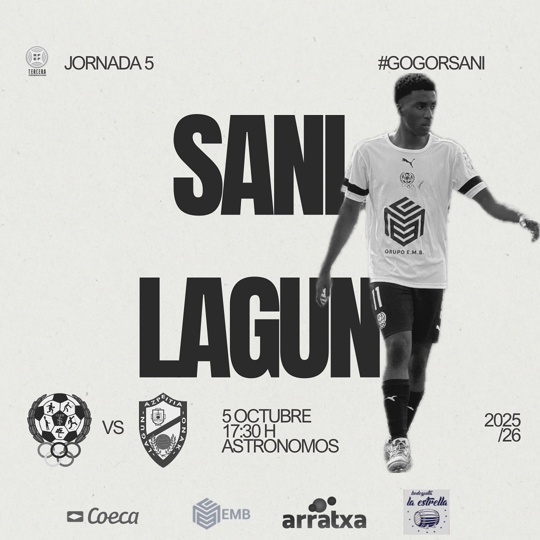 PARTIDU EGUNA

🏟️ Astrónomos 
🕒 17:30
🆚 <a href="/lagunonak_FT/">Lagun Onak FT</a> 

#gogorsani #sanilagun