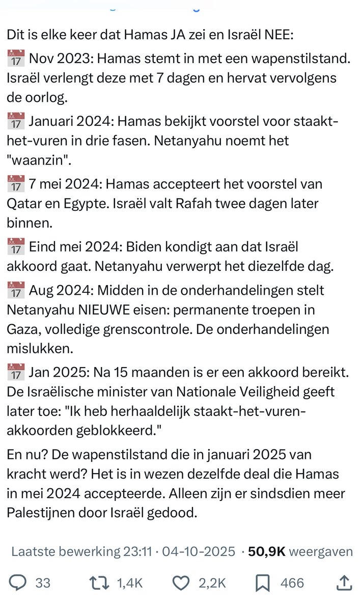 jacquelienmos's tweet photo. De keren dat Hamas “ja” zei en Israël “nee”. De vreugde in januari 2025 over een staakt-het-vuren. Daarna onder meer de verwoesting van GAZA stad (800.000 inw.) en het bombardement op het onderhandelingsteam van Hamas in Qatar. Ik moet het nog zien…#CeasefireForGaza https://t.co/sRmHL6YIAR