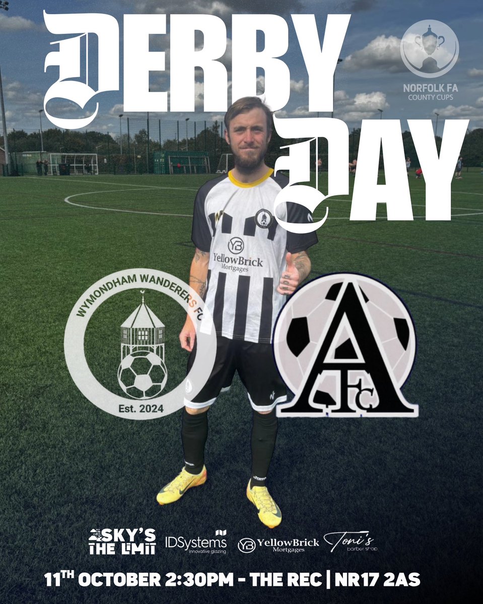 Next week we make the short journey down the A11 to face off against neighbours AG @attleborough_townfc A, in county cup action 💪 both teams currently unbeaten in their league campaigns however only 1 can take the W. Set to be some fixture 🎉

Who doesn’t love a derby day 😍