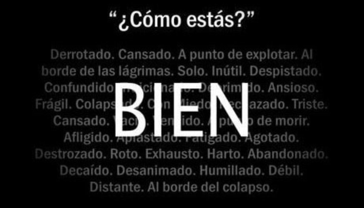 Hoy o quizás fue el jueves, …que mas da🤗 #DiaEuropeoDeLaDepresion #EuropeanDepressionDay
Ojalá la #depresión fuera un gen, o un neurotransmisor, o un estilo de procesamiento de la información, o un trauma, o una situación adversa... es mucho más que todo eso, …y hay que