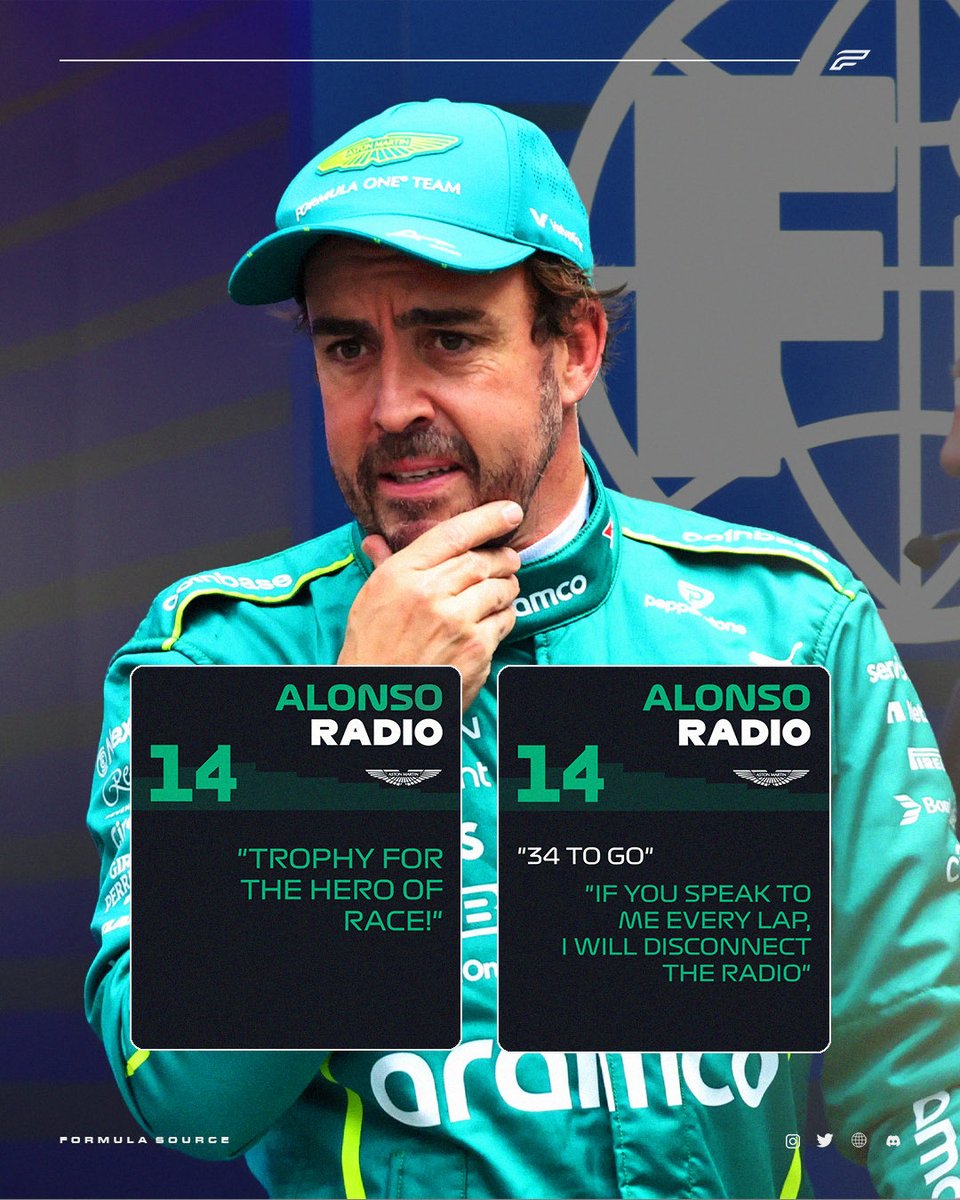 FormulaSourceIG's tweet image. Just #FernandoAlonso saying Nando things 😅

Another Team radio to remember from the Spanish Champion! 🗣️

#F1 #SingaporeGP 🇸🇬