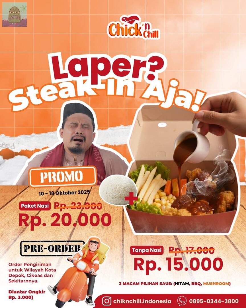 💚  gesss bantu sender dong projek semester 5 sender😭😭😭😭😭😭😭😭😭😭😭😭 
nb: *dom cikeas, cileungsi, cibubur, guput, ciangsana* 
sender usahakan motoran sampai kerumah pembeli langsung, tenang gratis ongkir kok, paling numpang minum doang kalo boleh hehe