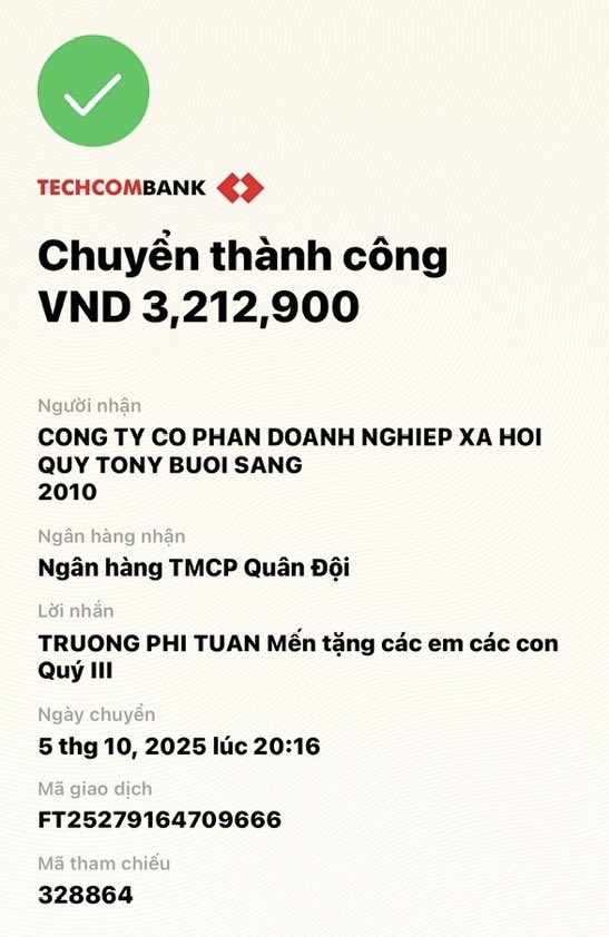 Thương mến gửi tặng các em, các con Quý III/2025