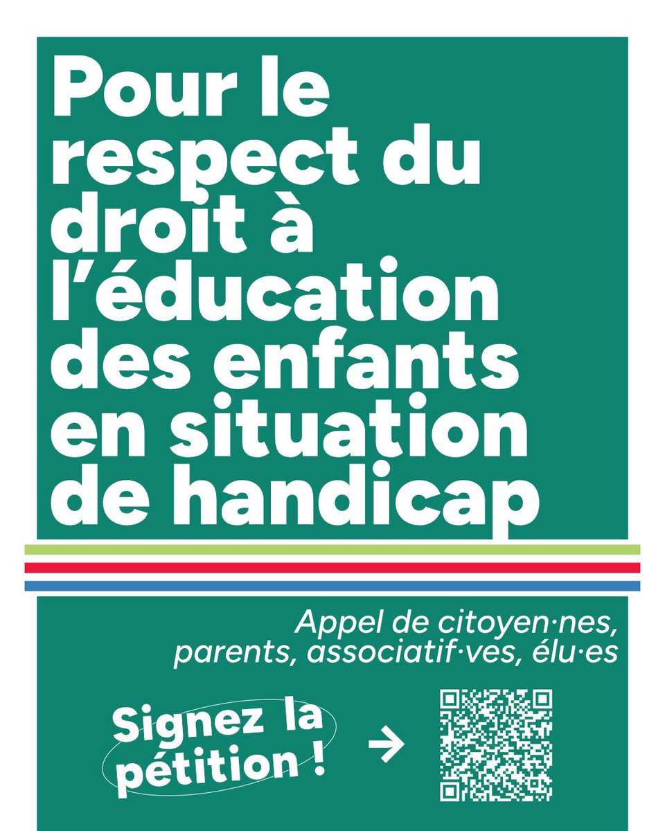 FLaronze's tweet photo. Signer et diffuser l’appel pour le maintien du transport scolaire des enfants en situation de handicap et la sauvegarde de leur droit à l’éducation ! 
https://t.co/EXfhLGq1vj https://t.co/SogQ7M69ZI