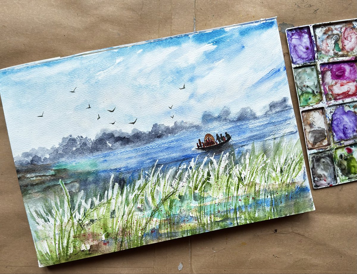 ladynarrator's tweet image. Used the watercolour papers scored from Florence and the result is quite lovely. Finished this one just after Bijoya. Should I offer it to my Bong Followers as ‘Giveaway’? What say Bengali Art Lovers?
#art #artmoots #artist #ArtistOnX