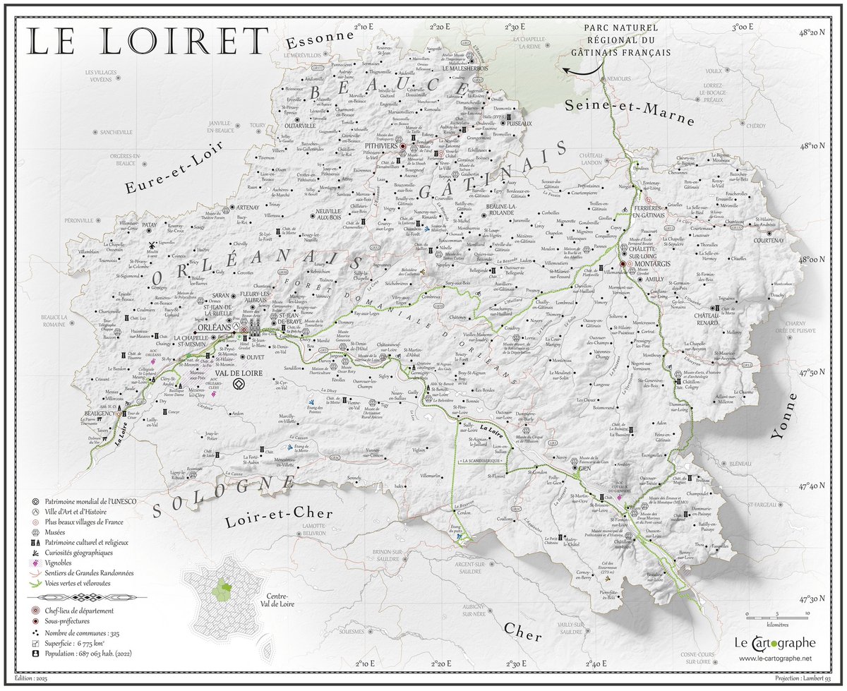lecartographe's tweet image. Le #PosterCarto du #Loiret bientôt disponible 🍷
Si vous avez des sites incontournables n&apos;hésitez pas à me le envoyer !