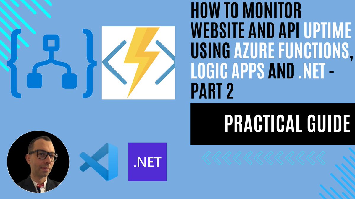 ottorinobruni's tweet image. 🚀 Level up your .NET uptime monitor! Part 2: Add dynamic configs, retries & smart alerts with Azure Functions & Logic Apps. #dotnet #azurefunctions #uptime #webdev
ottorinobruni.com/how-to-monitor…