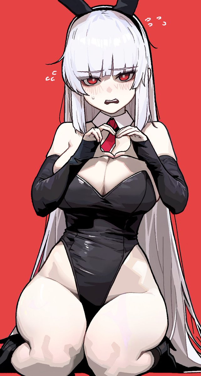 "H...mm... This is embarrassing...!"

It was a stupid idea; shooting promotional material for the Dark Arena.

Now she's in this outfit?! At least the third will appreciate a blushing bunny needing something to bounce on.

#SeductiveSunday