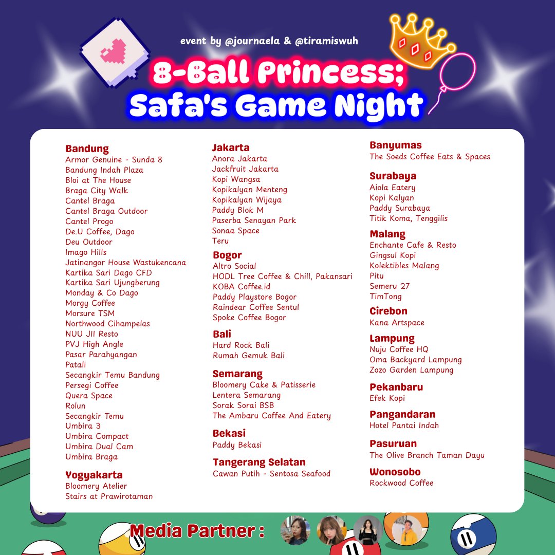 journaela's tweet photo. — 8-ball Princes; Safa's Game Night 🎱🖤

Photobooth Frame Event to celebrate @Safa_V1RST's birthday 📸

📍 Sukhakala 
🗓 6 - 19 October 2025

Capture your happiness and share it with us!
#8ballPrincessSafasGameNight
#SafasBirthday https://t.co/qE2YozZTzV