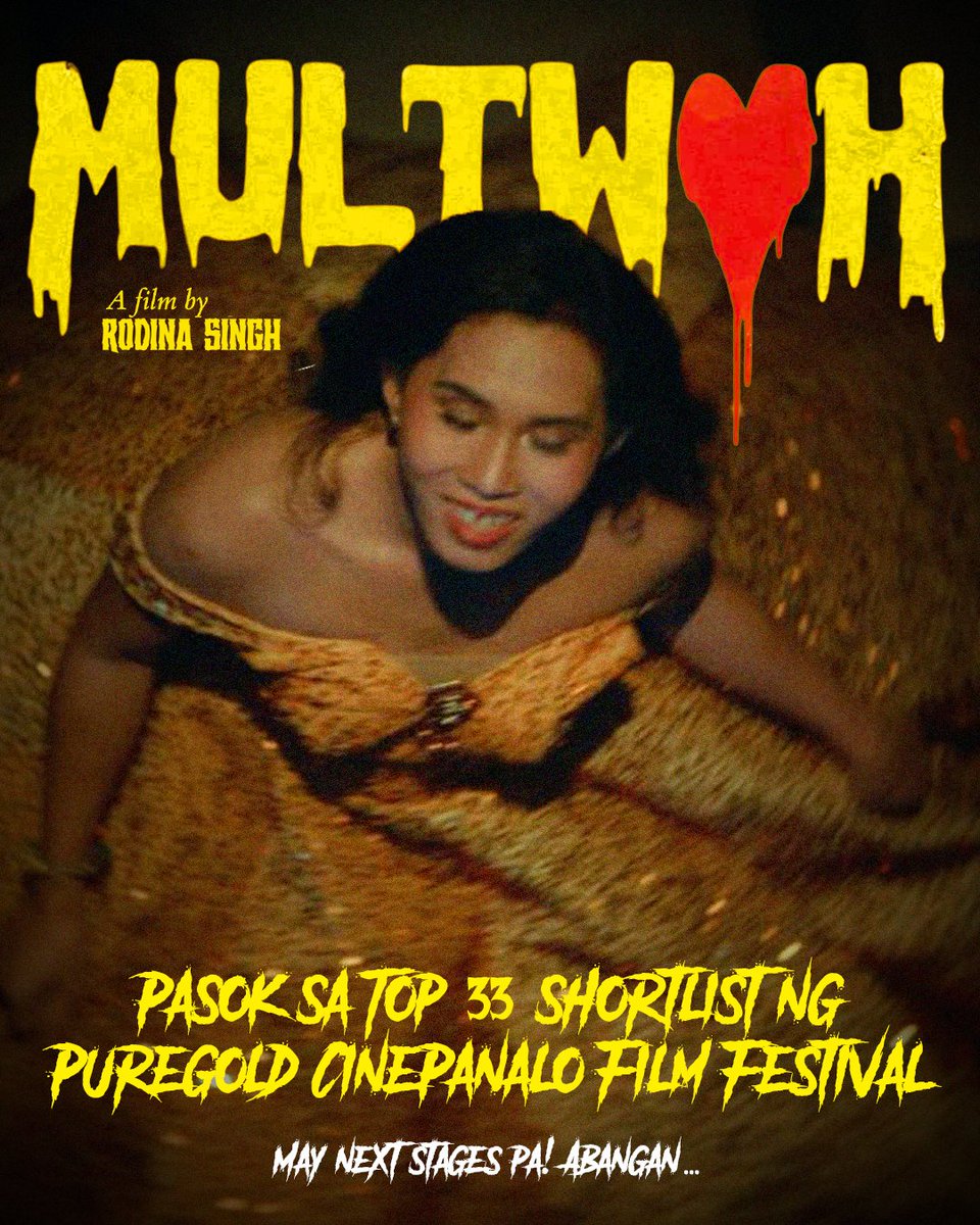 Okay seated! 💛
Seated na tayo sa Top 33 mga bakluhhhh!!!

I-manifest natin na mapasama sa final list para matuloy na ang pagkakalat ng kaba...👻

#MultwohMovie #Puregold #CinePanaloFilmFestival