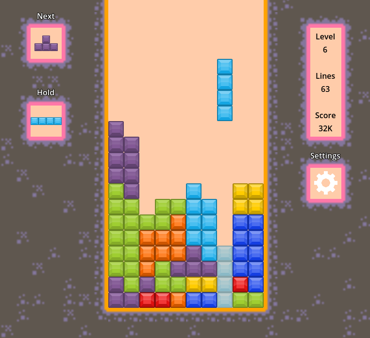 NicoWired's tweet photo. yoooo i just uploaded a foss version of tetris i made as a gamedev learning project!!

it's on itchio and github if you wanna check it out.

any feedback about the game and it's code is more than welcome!!
(and yes, the UI is shit, graphic design is my passion) https://t.co/LDKtv4u15X