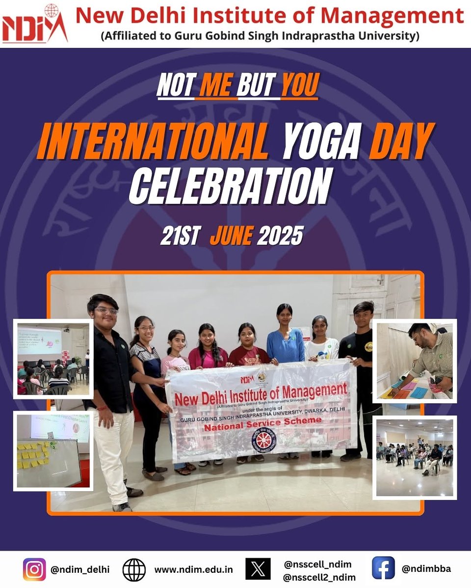 nsscell2_ndim's tweet photo. Yoga: a journey from chaos  to calm
NSS Cell of NDIM (Unit 1&amp;2) in collab with IQAC, IIC, and Culture first chapter Delhi, celebrated International Yoga Day
#Internationalyogaday #nssndim #culturefirstdelhi https://t.co/gVGX8ChNz3