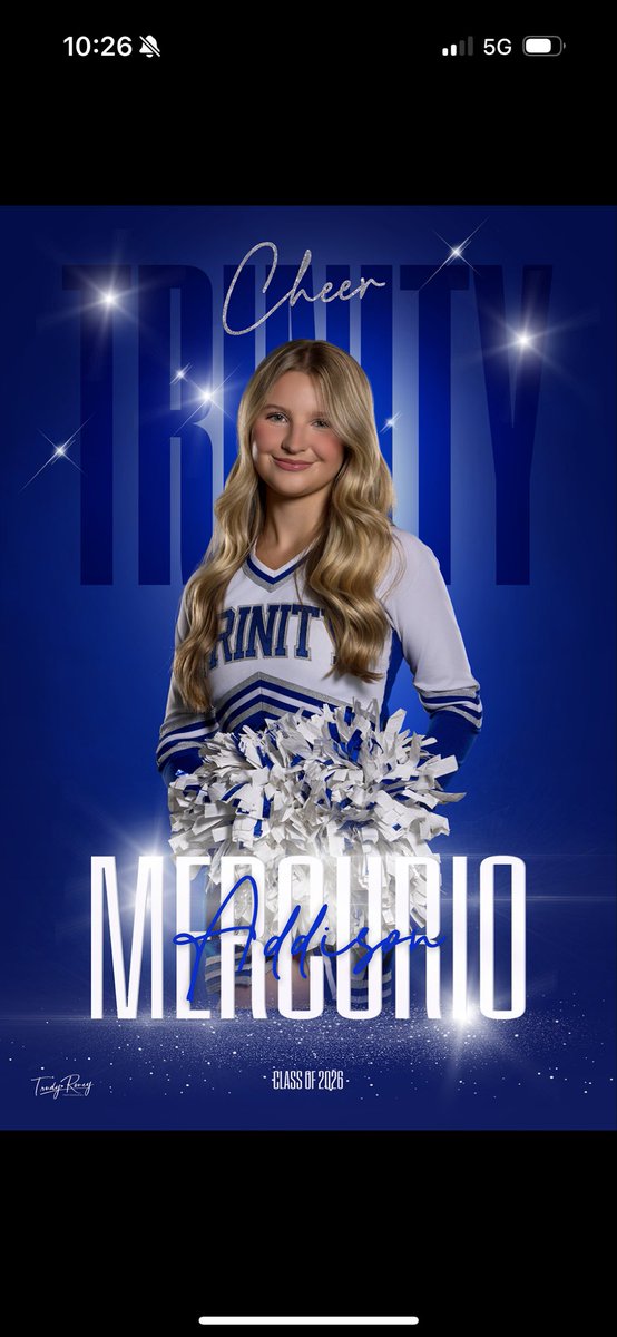 ⭐️ Senior of the day⭐️ 
Addison Mercurio 
📣 Cheerleader for 12 years
🎉 Favorite Cheer Memory- cheering at home games with my besties and rides to away games! 
🔮 Future plans- to go to a 4 year college, get a BSN and become a pediatric oncology nurse! We love you Addison 💙