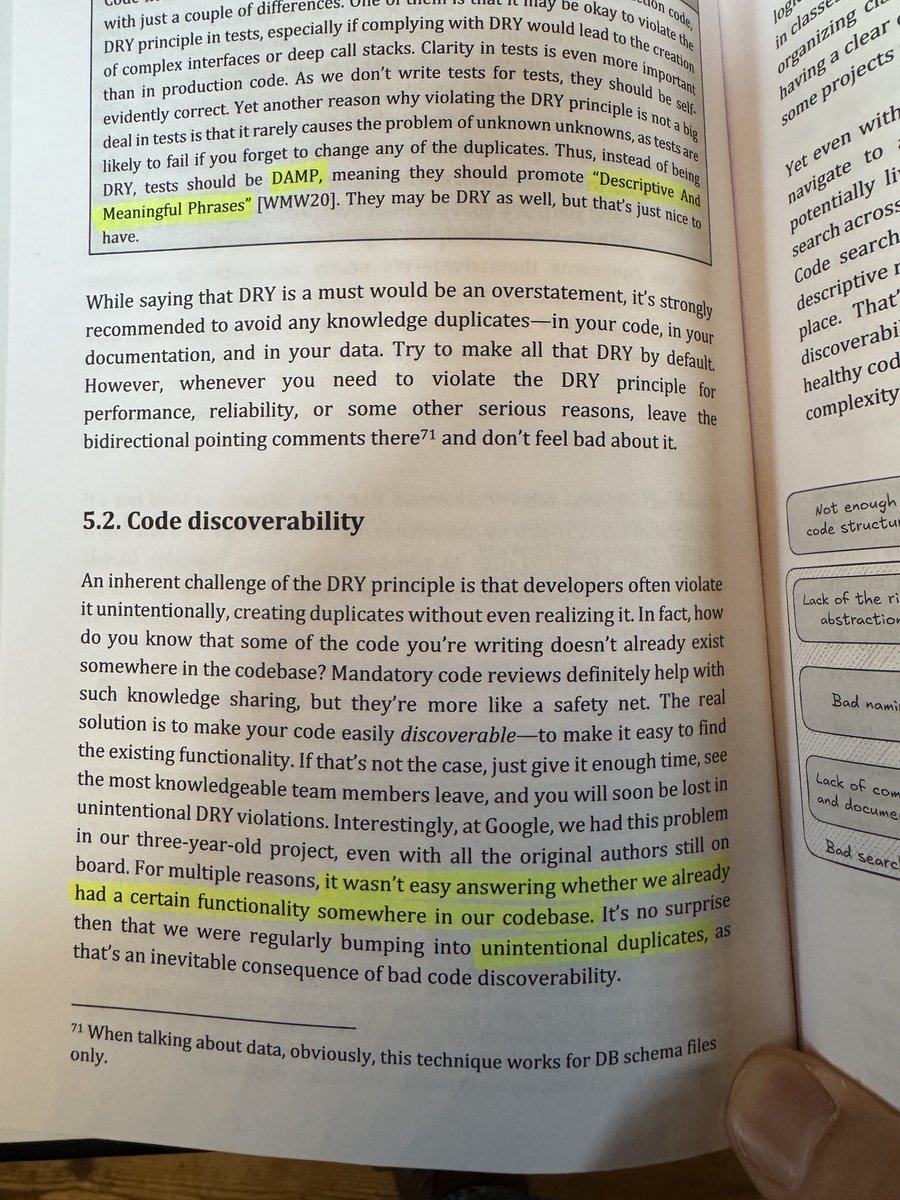 GergelyOrosz's tweet image. Code repeating itself in a codebase slowly becomes a form of tech debt-and it’s tricky to avoid on larger projects, even at Google.
I wonder when using AI coding tools, duplication would start to become a problem sooner vs before?
From Code Health Guardian by Artie Schevchenko