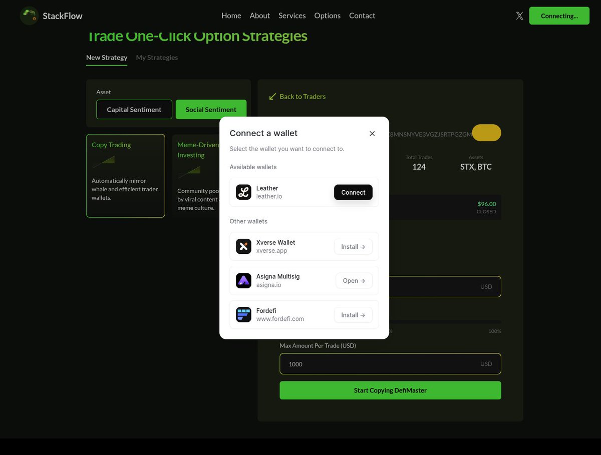 stackflowBTC's tweet image. The connect wallet feature is smoother than a sip of water. 😄
Our devs are cooking up something great.