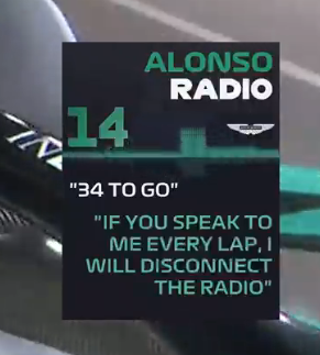 EstagiariodaF1's tweet photo. EGENHEIRO: "34 voltas para o fim"

ALONSO: "Se você falar comigo a cada volta, vou desligar o rádio"

AlÔ, É DO SAMU? TEM UM SENHOR AQUI QUE ESTÁ CORINGANDO KKKKKKKKKKK https://t.co/4sbxrGCipt