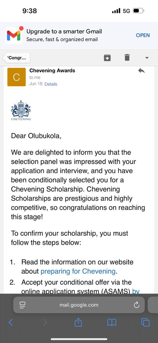 Felix Abrahams Obi 🇳🇬🇧🇷 (@mallampelliks) on Twitter photo Hey <a href="/CheveningFCDO/">Chevening Awards🇬🇧</a>,
Kudos for the great opportunities you've offered to hundreds of scholars this year.
Meanwhile, I spotted an error in the email you sent to one of your awardees, which was posted on X.
Kindly note that the "you" after selected messed up the email. Thank you! Hey <a href="/CheveningFCDO/">Chevening Awards🇬🇧</a>,
Kudos for the great opportunities you've offered to hundreds of scholars this year.
Meanwhile, I spotted an error in the email you sent to one of your awardees, which was posted on X.
Kindly note that the "you" after selected messed up the email. Thank you!