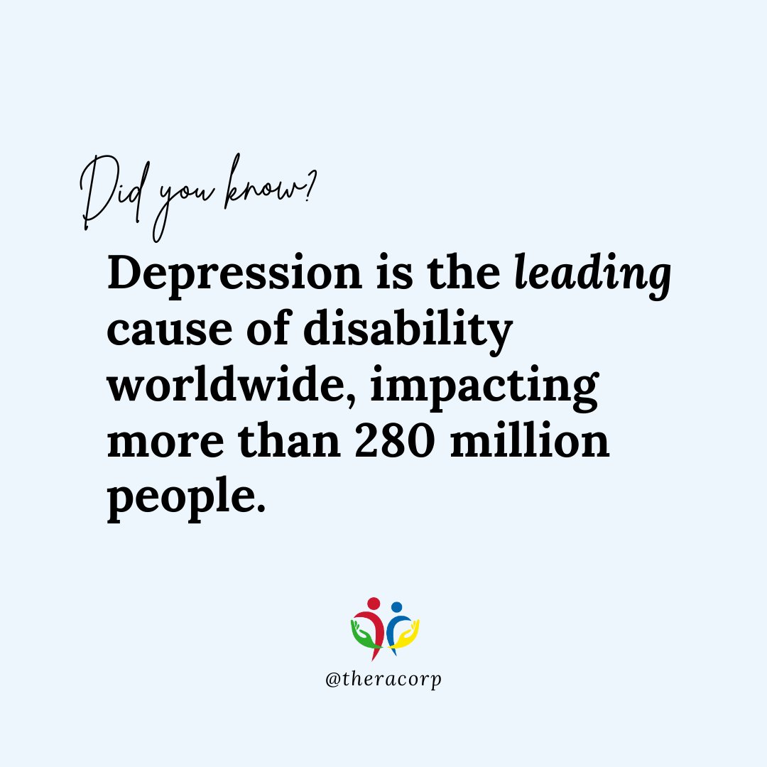 TheraCorpClinic's tweet image. That staggering number reminds us: depression doesn’t just affect mood — it affects daily functioning, relationships, work, and quality of life. It’s evidence that no one is untouched by its reach, and the weight needn’t be carried alone.

#depressionawareness #mentalhealth