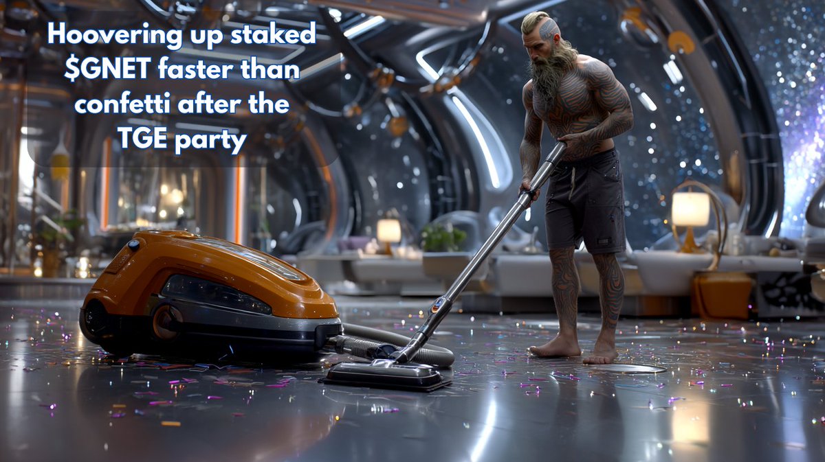 Tica_1974's tweet image. The Galactica TGE party was wild 🚀✨
Now the hoovers are out — 1M $GNET staked like we’re vacuuming up the last bits of cosmic confetti 💨🌌
Back to work among the stars. 
@GalacticaNet #GalacticaTGE #GNETAscension