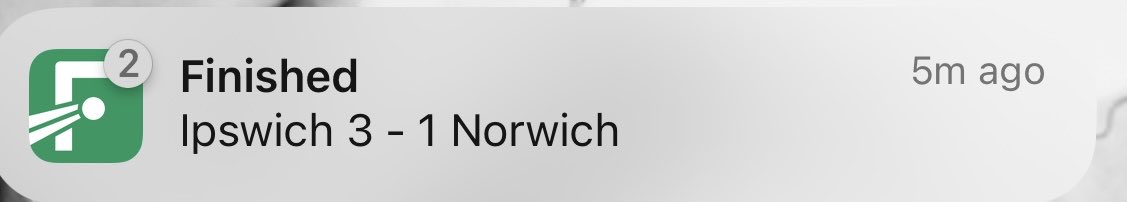 What a beautiful notification #itfc 💙💙💙