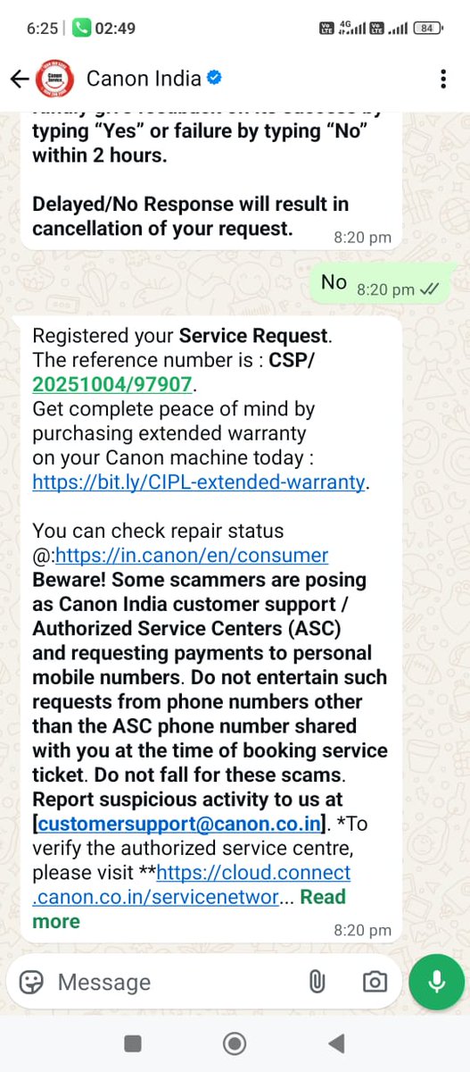 VarunVle's tweet photo. @Canon_India Amazone liya gya tha 16-10-2024 service center  warranty nahi cover kar rahe hi  plz help canon customersupport@canon https://t.co/Rf63aL1CG5