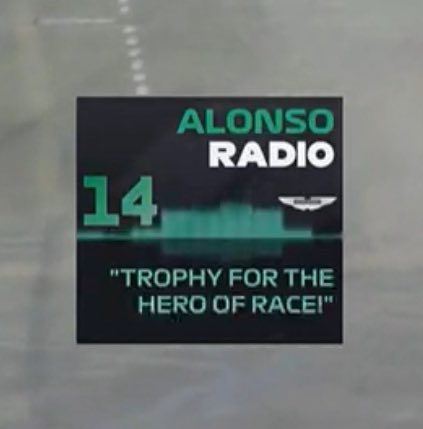 Alonso por radio:

TROPHY FOR THE HERO OF RACE

LLOOOOORRROOOO !!!!