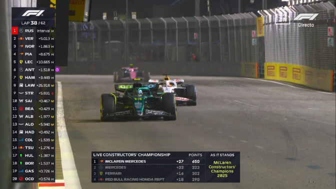 SoyMotor's tweet photo. ⚔️ ¡Batalla al límite entre Alonso y Hadjar!

✅ El asturiano certifica el adelantamiento

📻 "Trofeo para el héroe de la carrera", ha dicho por la radio

😂 Cuánto te queremos, @alo_oficial 

#F1 #SingaporeGP https://t.co/1qF1VnCD8E