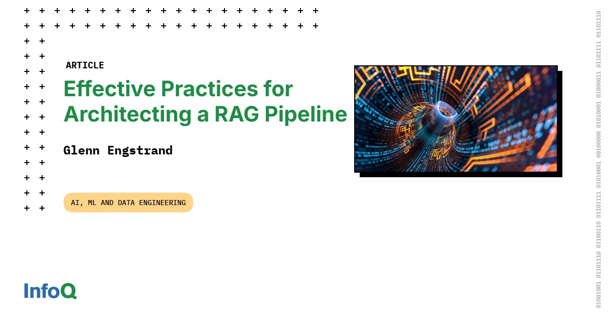 InfoQ's tweet image. Building effective #RAG pipelines requires:
✅ Hybrid search
✅ Smart chunking
✅ Domain-aware indexing
Context window limits & prompt quality can affect #LLM response accuracy!
This #InfoQ article provides lessons learned from setting up a RAG pipeline: bit.ly/3UZEuxi