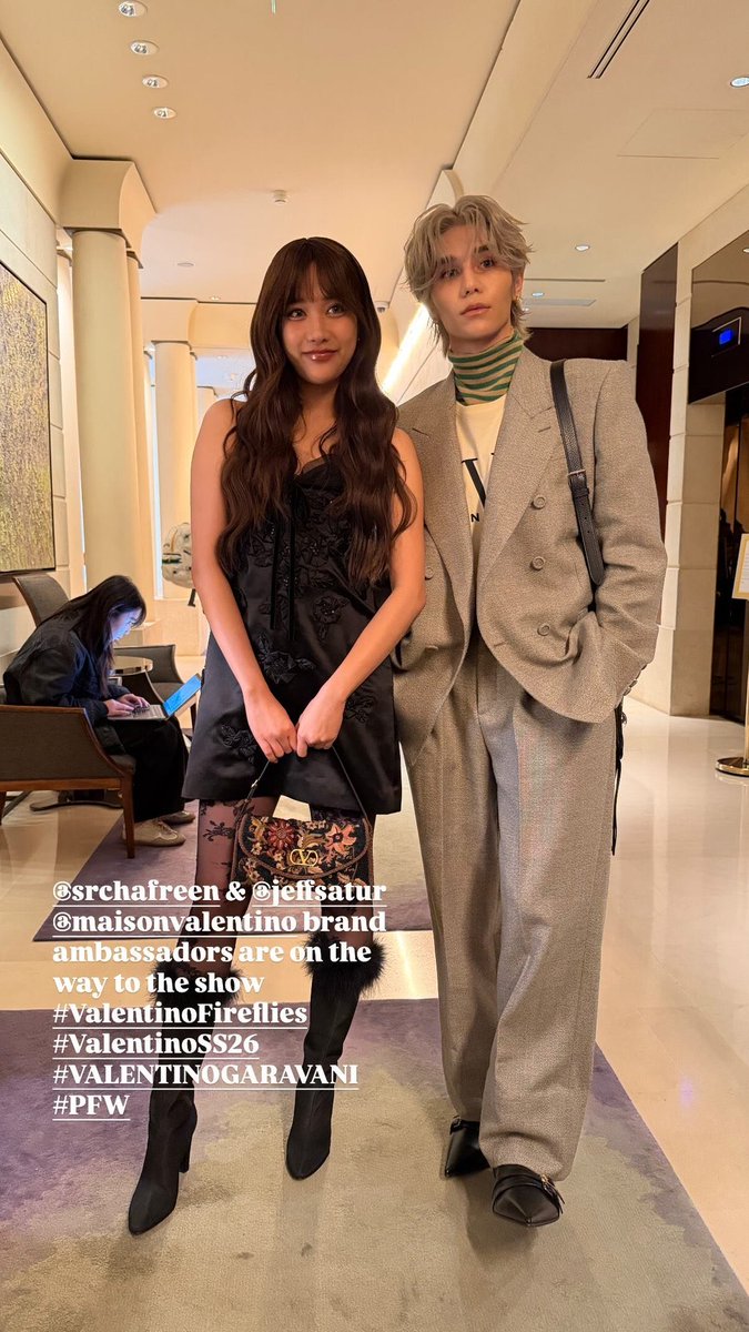 freenfanclub_'s tweet photo. Valentino Brand Ambassador ❤️

@ValentinoTH @MaisonValentino 
@srchafreen

SAROCHA BA VALENTINO PFW26
#MaisonValentinoSS26xFreen https://t.co/mohv5dFhbi