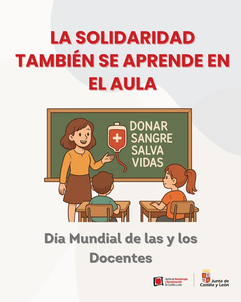 📚 En las aulas no solo se enseña, también se inspiran valores como la solidaridad y la empatía.

En Castilla y León, muchos docentes predican con el ejemplo: participan en colectas, animan a su alumnado y difunden la importancia de donar. Gracias por enseñar… y salvar vidas.