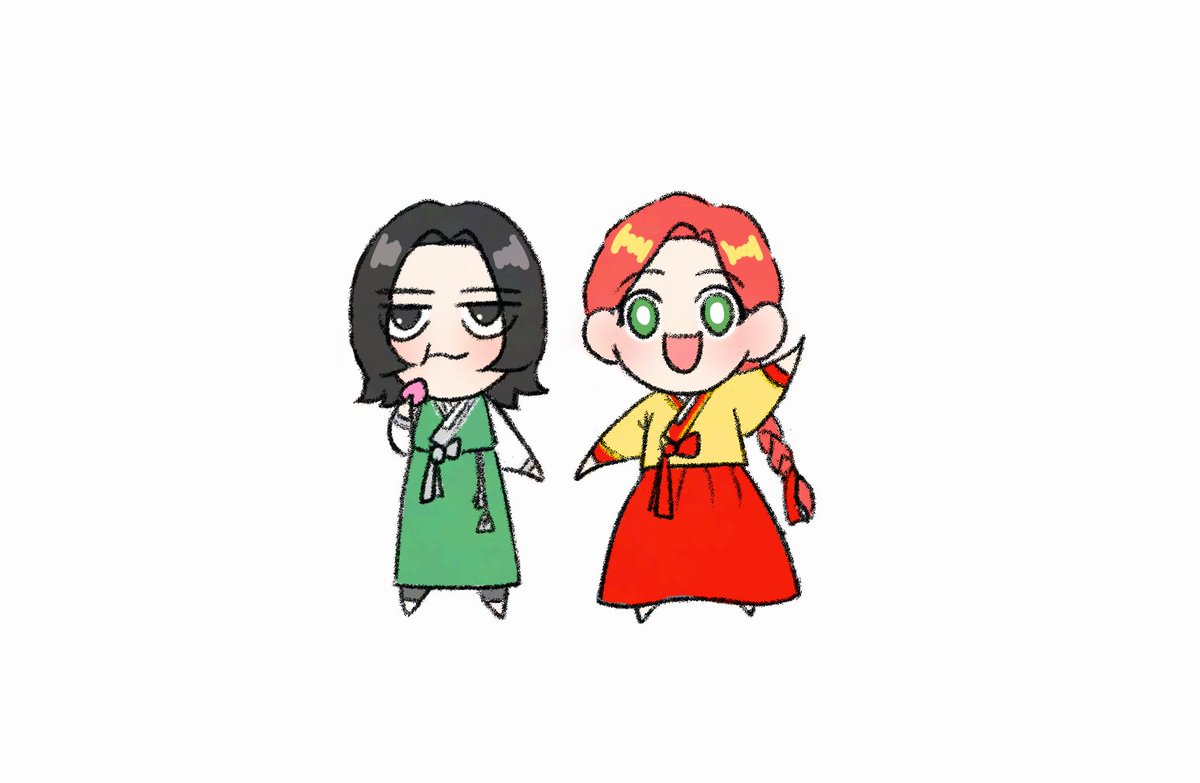 flgttwhr's tweet photo. 추석기념 스네릴리 한복 https://t.co/WklrSE7IAA