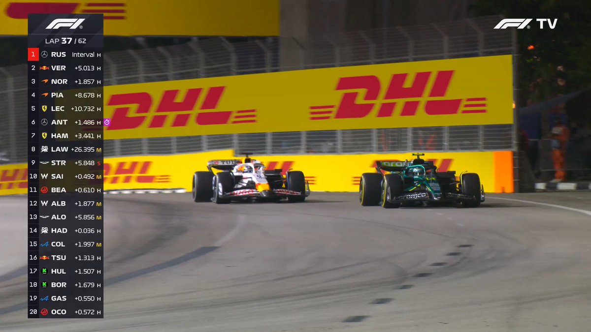 FormulaSourceIG's tweet image. Fernando Alonso passed a struggling Isack Hadjar with his engine for a virtual points position.

#F1 #SingaporeGP 🇸🇬