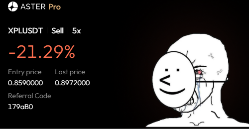 anglio's tweet photo. FUCK OFF $XPL did i really shorted the fucking bottom 😭😭 https://t.co/MOLoAawQQx