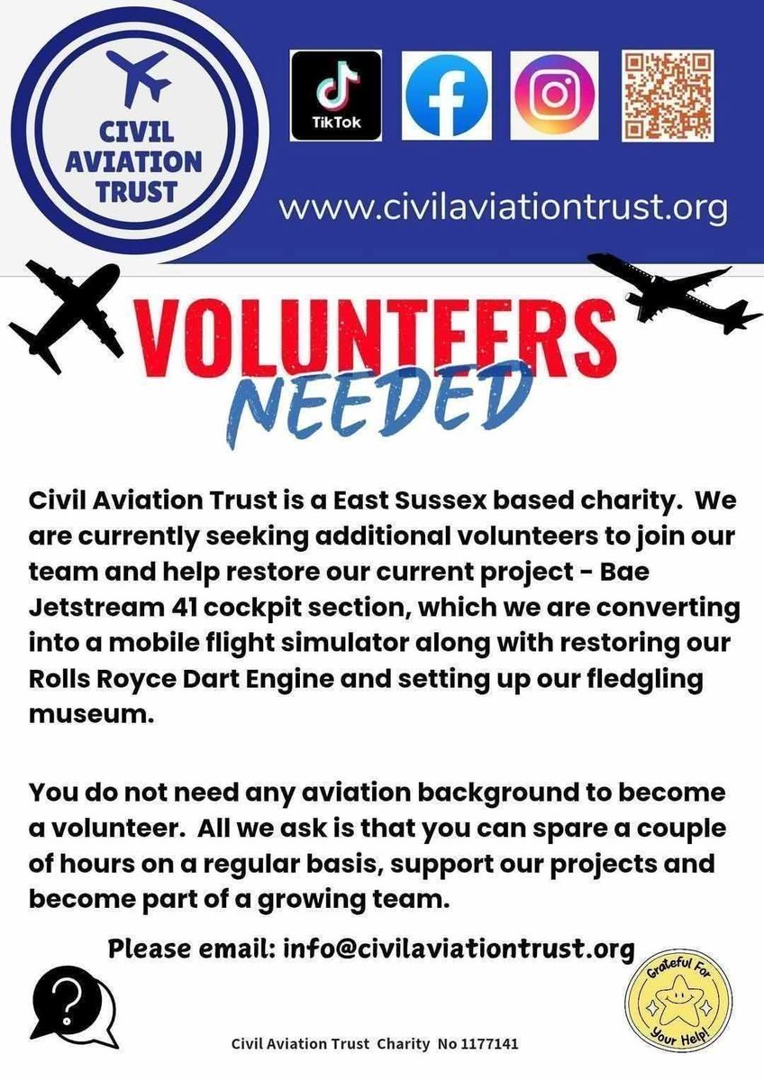SEEKING HELP WITH FUNDRAISING

We are a small aviation charity looking to expand our small team  of volunteers. Any help is welcome, especially around fundraising. Also, is anybody experienced in charity grant applications? Everyone welcome, please PM