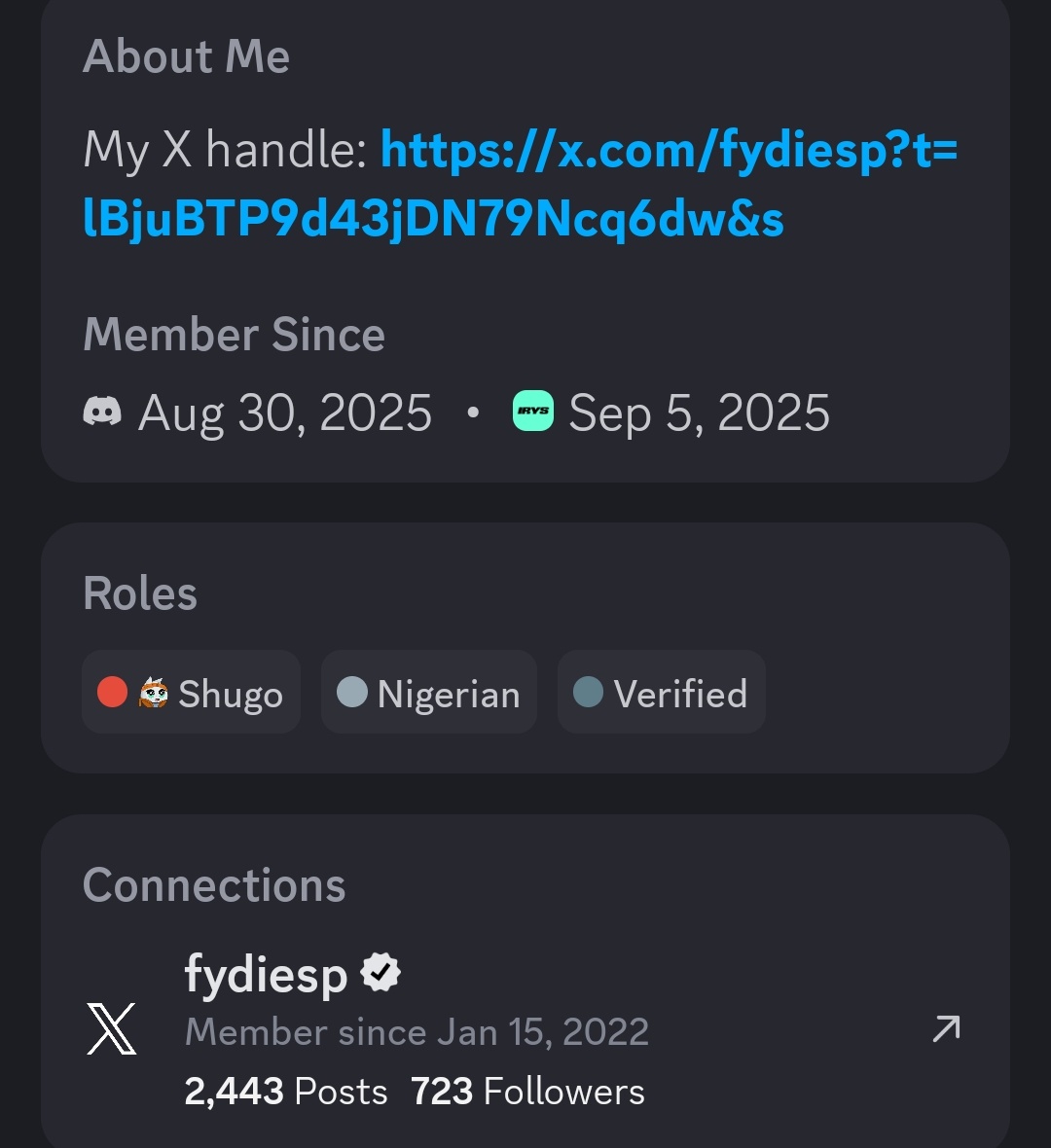 fydiesp's tweet image. Finally SHUGO!!!! 

 After Months of Honest contributions and Support on @irys_xyz, Community. Iam now SHUGO. Wanted  to cry few weeks  back if iryna not seening my work and contributions,  I told my friend @ezegonaweb3 about it and he encouraged me to keep contributing and…