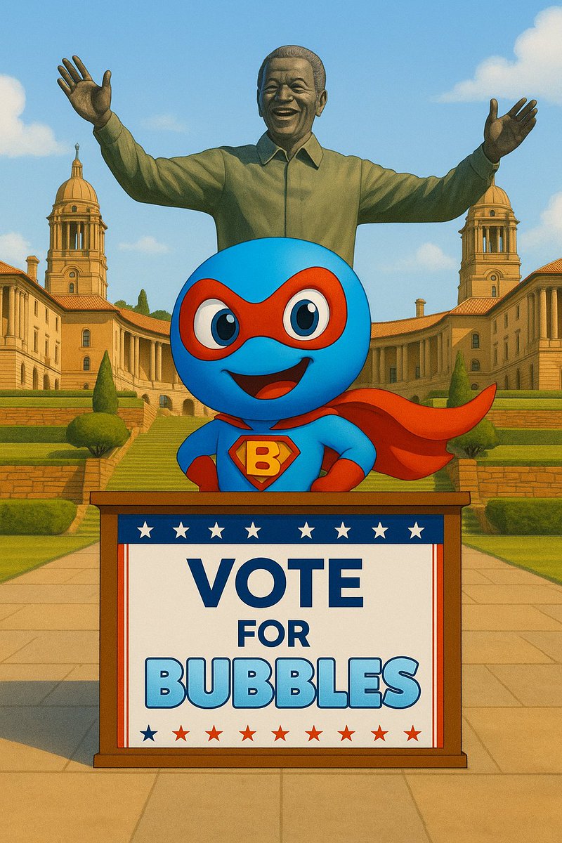 Bubbles2Earn's tweet image. 🇿🇦 A new dawn for sustainability!☀️ 

Super Bubbly has arrived at the Union Buildings in Pretoria – with the iconic statue of Nelson Mandela standing tall behind him. 🕊️🏛️ 

From the heart of South Africa, his message echoes loud and clear: 

🎤 “Madiba once said, ‘It always…