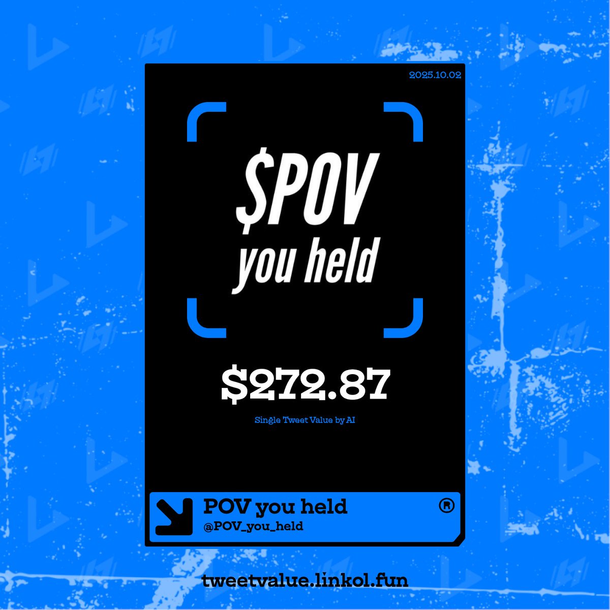 49_fall's tweet photo. 💸 Earn from one tweet. With Tweet Value Checker by Linkol. https://t.co/3j5C8zMmbU @linkol_ai @POV_you_held @0xPrismatic #KOL https://t.co/XJumTfpDih