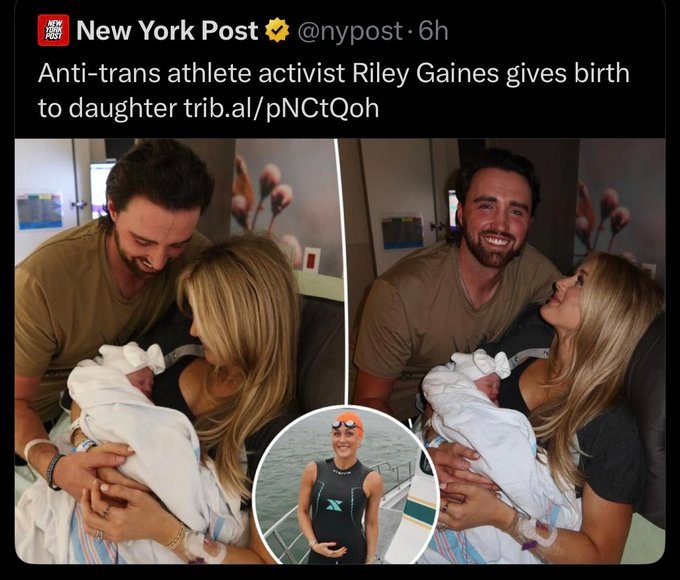 Truthserum000's tweet photo. @nypost I don't understand what's wrong with this headline- being branded anti-trans is not an insinuation. It is commonsensical. Moreover, much of the public recognition Riley Gaines has earned is tied to her outspoken opposition to trans athletes. https://t.co/c9ylN5T9VO