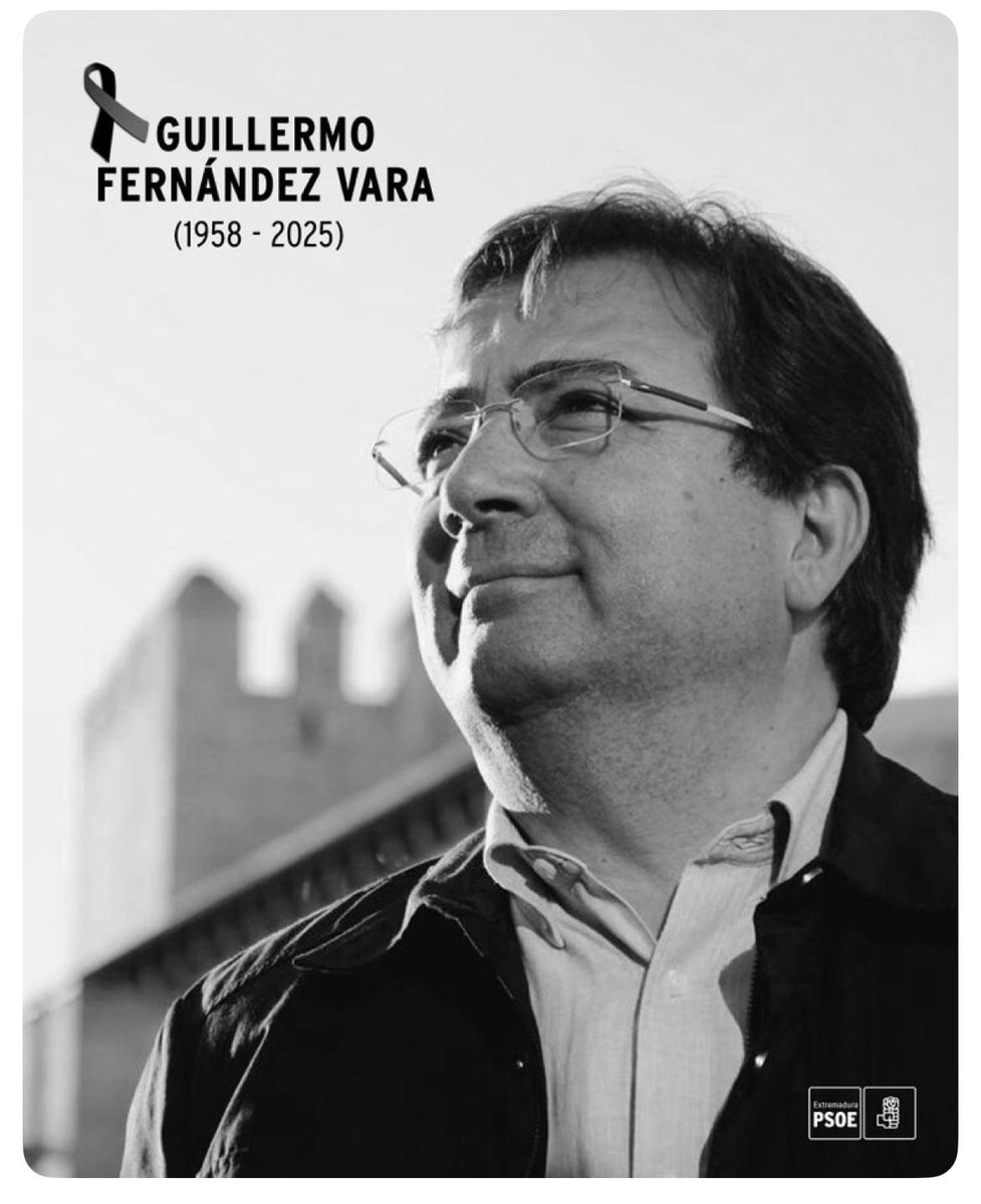Lamento profundamente la prematura desaparición de mi compañero el expresidente extremeño Guillermo Fernández Vara, una personalidad clave en la transformación de su tierra y en el <a href="/PSOE/">PSOE</a> contemporáneo. Su legado lo sobrevivirá.  Todo mi afecto para su familia y amigos. D.E.P.