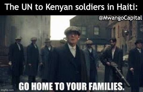 MwangoCapital's tweet image. 𝐓𝐡𝐢𝐬 𝐖𝐞𝐞𝐤&apos;𝐬 𝐓𝐨𝐩 𝐁𝐮𝐬𝐢𝐧𝐞𝐬𝐬 𝐍𝐞𝐰𝐬 𝐢𝐧 𝐌𝐞𝐦𝐞𝐬:

1.  Kenya’s-led mission in Haiti officially ended this week, after the UN approved a new Gang Suppression Force to tackle violence and protect communities.

#MwangoMemes