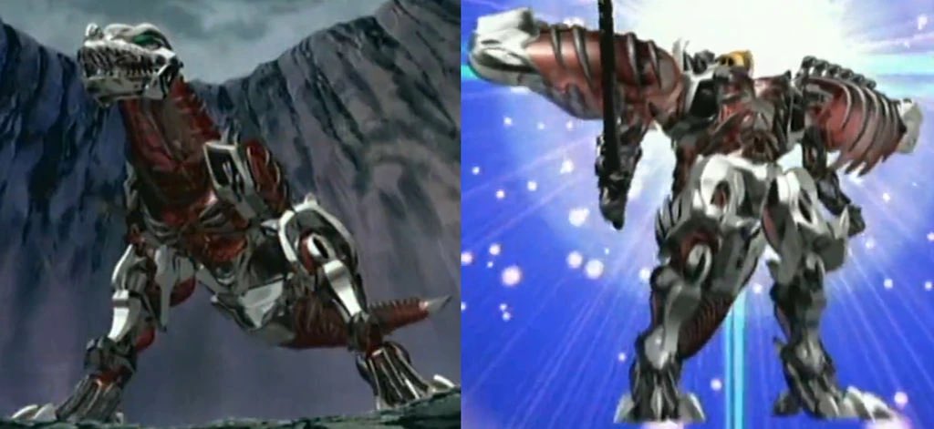 PSI_GAMER's tweet photo. @A3Dnazrigar Primal rage, Elvis, tyrannosaurus zord, kijo koyo, gon… wait a minute where’s Dino Tyranno? 

Anyways, awesome art. It’s dino might. https://t.co/R7Kkc9S17M