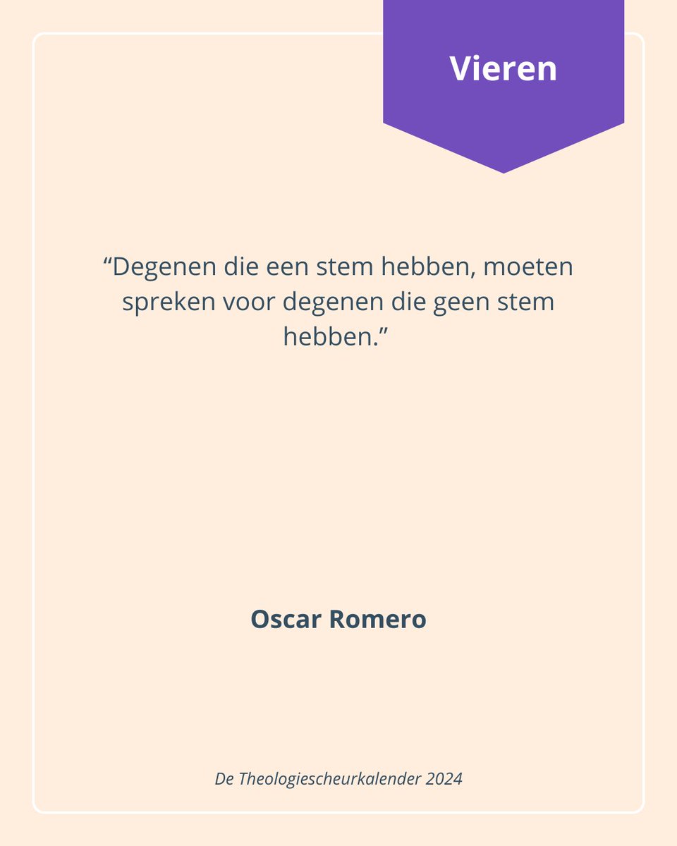 🖋️ Een citaat deze zondag van Oscar Romero.