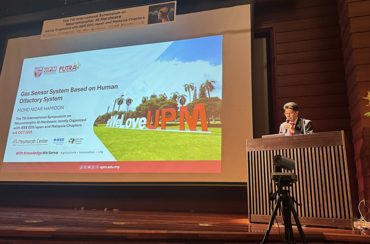 NeumorphCenter's tweet photo. During The 7th International Symposium on Neuromorphic AI Hardware: Jointly Organized with IEEE EDS Japan and Malaysia Chapters, the invited professors  and researchers gave excellent presentations on sensors, intelligent materials, neural networks, circuits, etc. https://t.co/KLRdoYEgWY