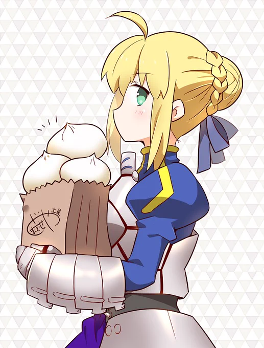 【Fate】鎧セイバーちゃんが食べ物いっぱいもってるの可愛い