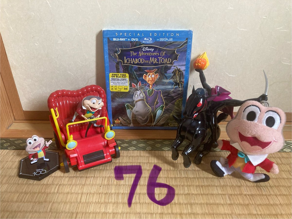 KTMri1's tweet photo. 76周年🎊
#トード氏
#ヘッドレス・ホースマン
#イカボードとトード氏
#ディズニー
#MrToad
#HeadlessHorseman
#TheAdventuresofIchabodandMrToad
#Disney https://t.co/YkSaSXJ3vv