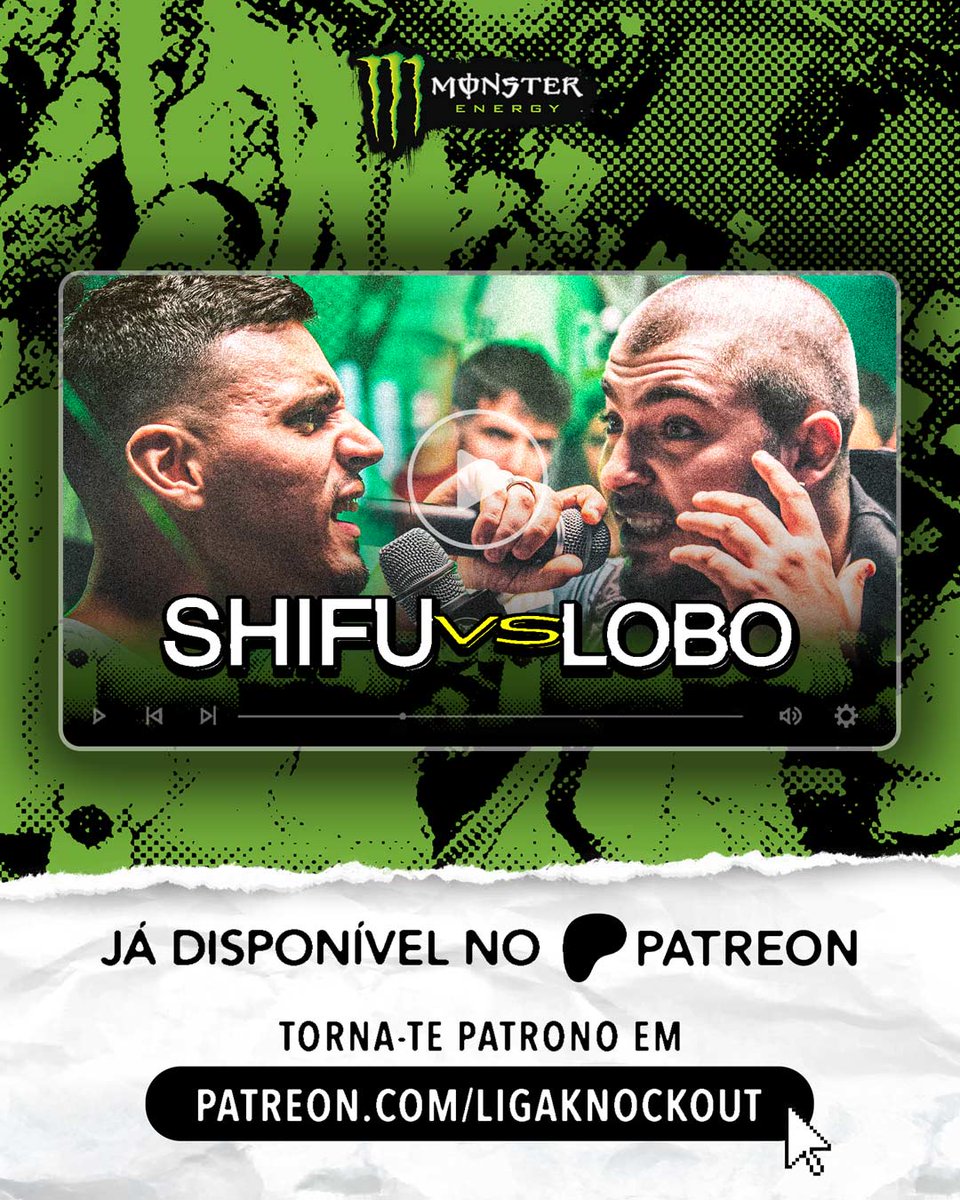 ‼️ Battle entre Shifu e Lobo do evento de batalhas escritas em cima de beats já disponível em patreon.com/ligaknockout‼️