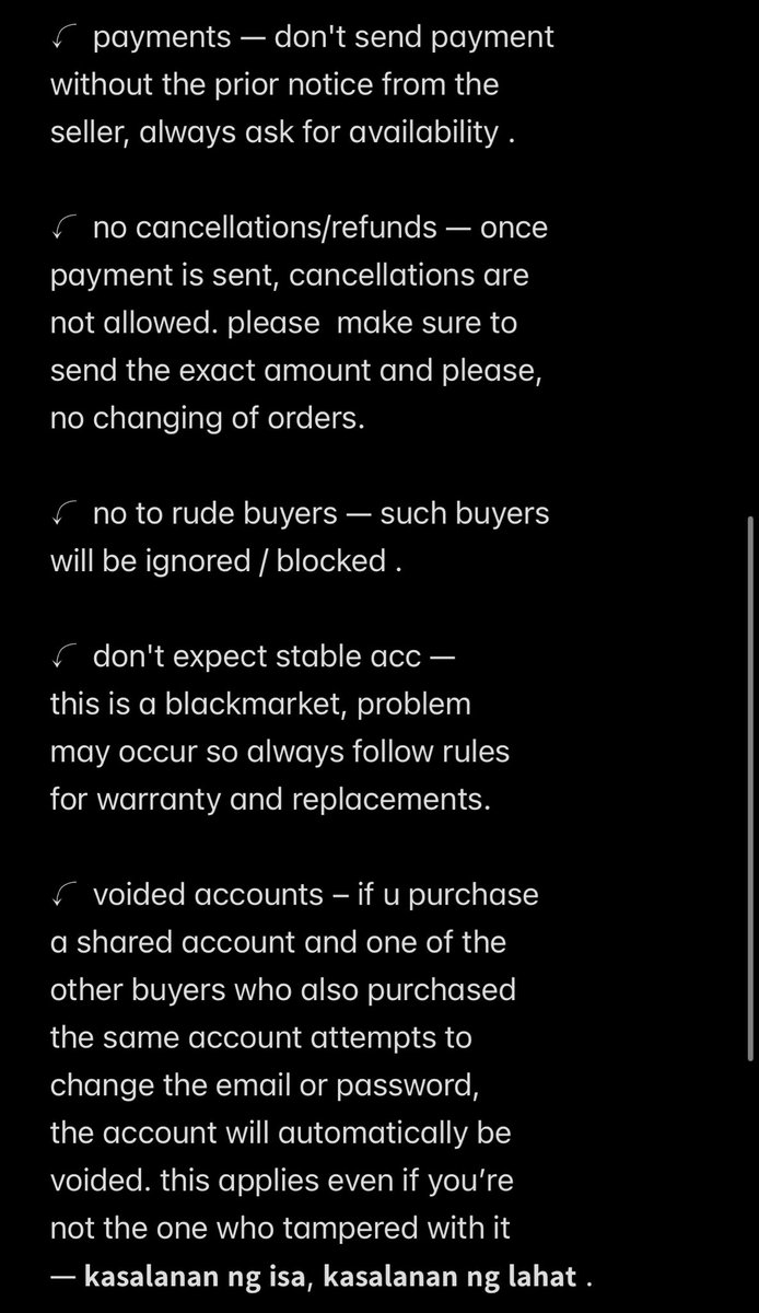 IMPORTANT ‼️

— make sure to read all of our 𝒕𝒆𝒓𝒎𝒔 𝒂𝒏𝒅 𝒄𝒐𝒏𝒅𝒊𝒕𝒊𝒐𝒏𝒔 before placing your order ⋆˚࿔