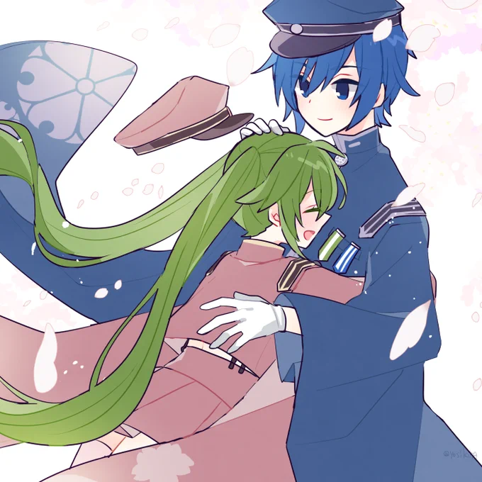 お題箱:蒼雪と桜花がぎゅ～