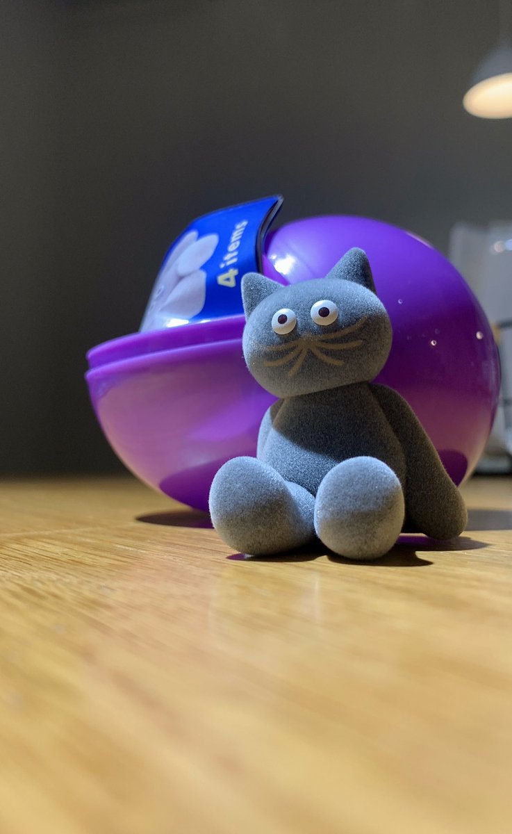 かわいいガチャを買ったって報告したかったのに、"夜中の台所で家主が寝るのを虎視眈々と狙う不気味な人形"の画になってしまった。