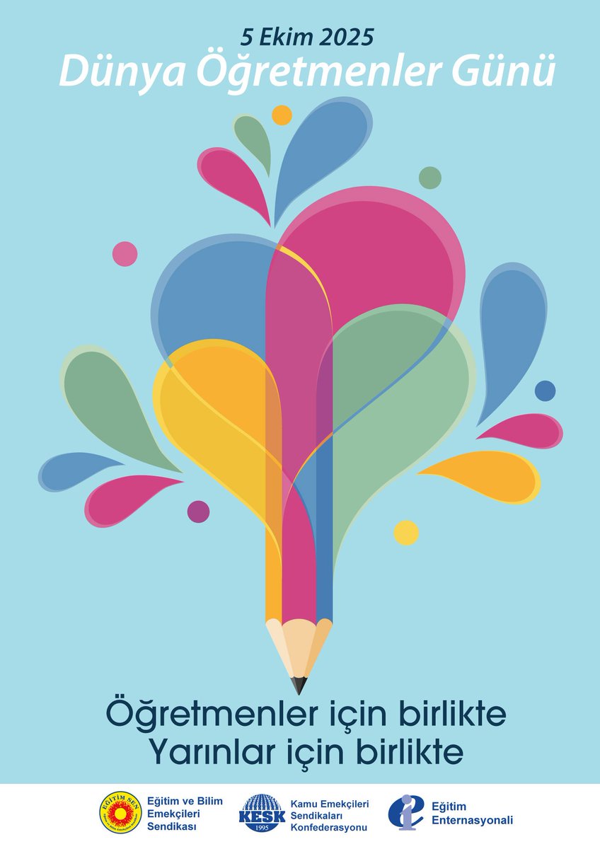 5 Ekim Dünya Öğretmenler Günümüz kutlu olsun.

Daha nitelikli bir eğitim, daha güzel yarınlar, daha yaşanılası bir dünya mümkün!

#5Ekim #DünyaÖğretmenlerGünü
#WorldTeachersDay